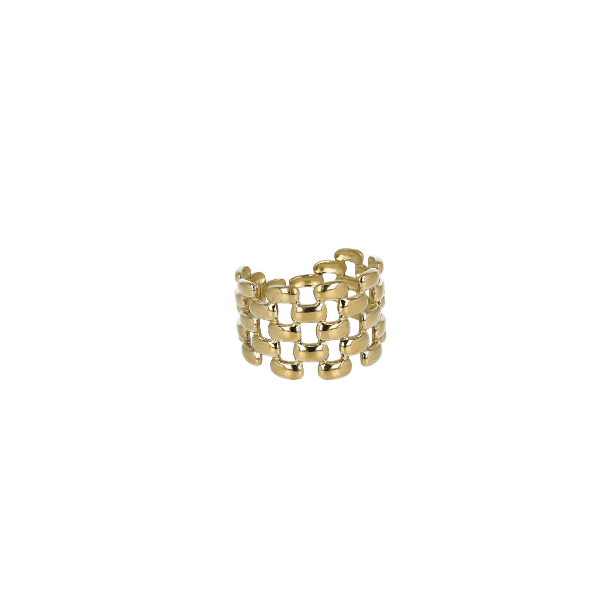 Anello Aura oro trama intrecciata design moderno Dudù Bijoux Aversa