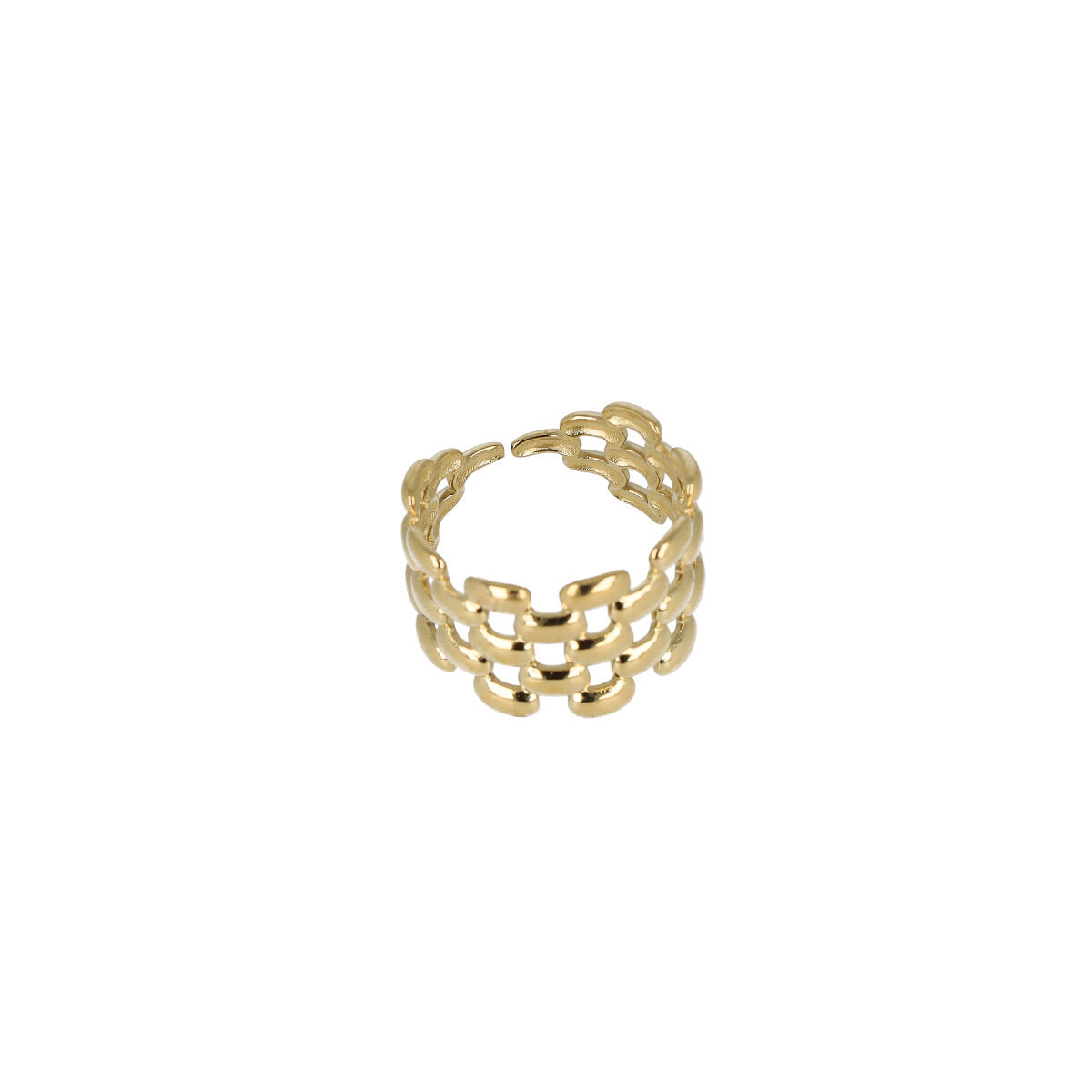 Anello Aura oro trama intrecciata design moderno Dudù Bijoux Aversa