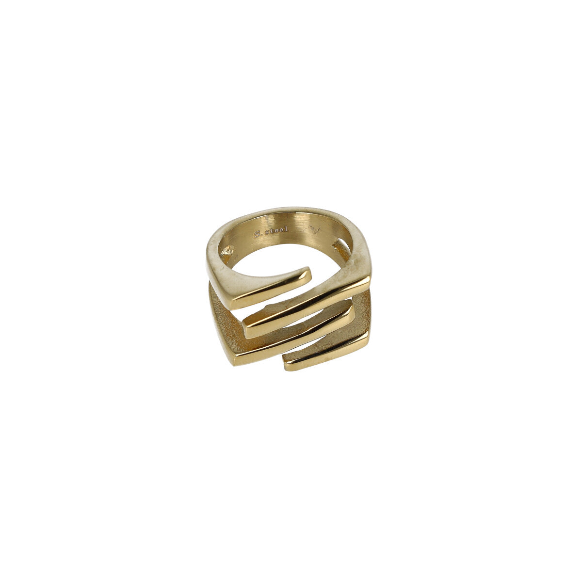 Anello Squared oro design geometrico donna Dudù Bijoux Aversa
