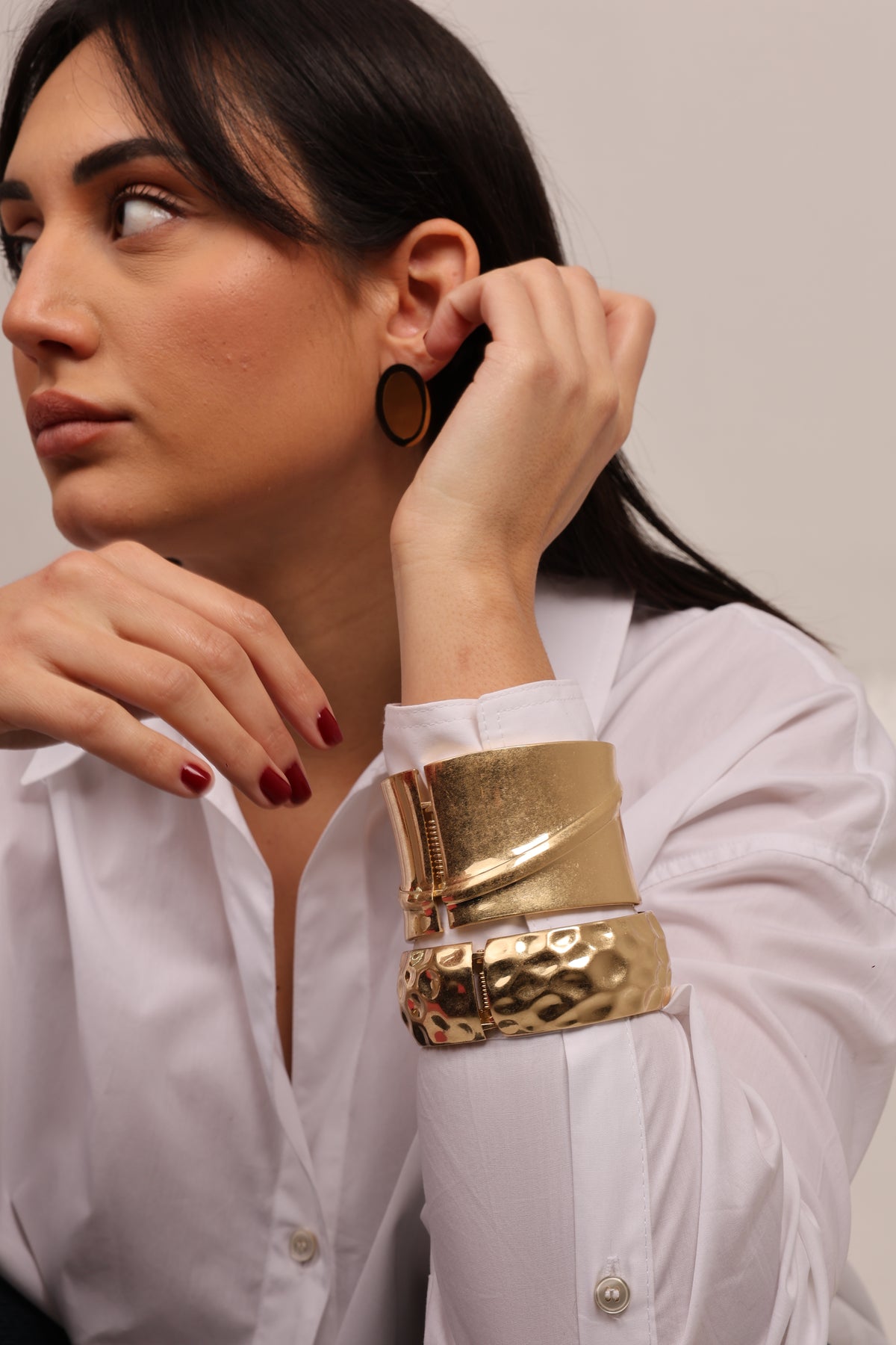 Bracciale schiava oro satinato elegante donna Dudù Bijoux Aversa