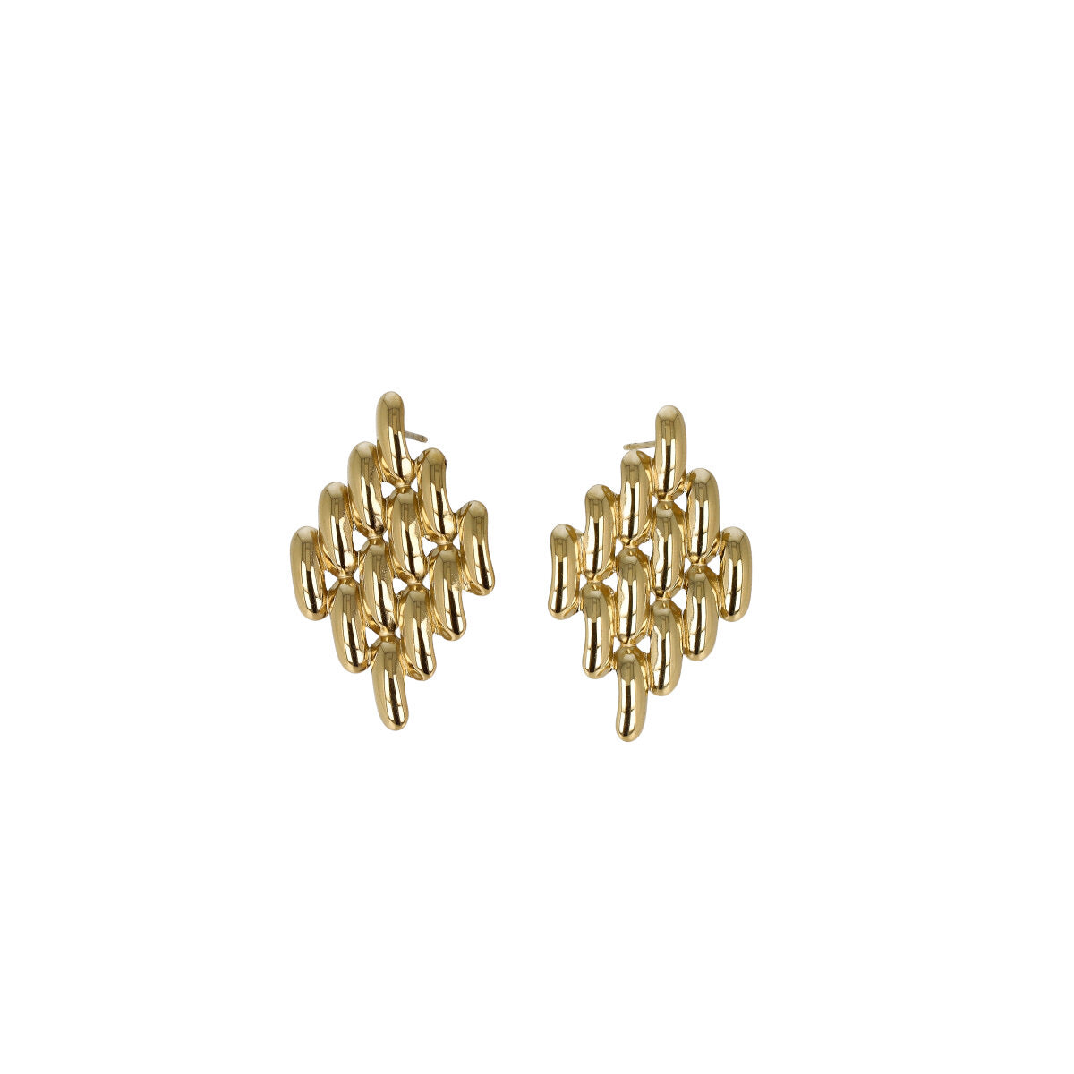 Orecchini Nodus oro struttura intrecciata design moderno Dudu Bijoux Aversa