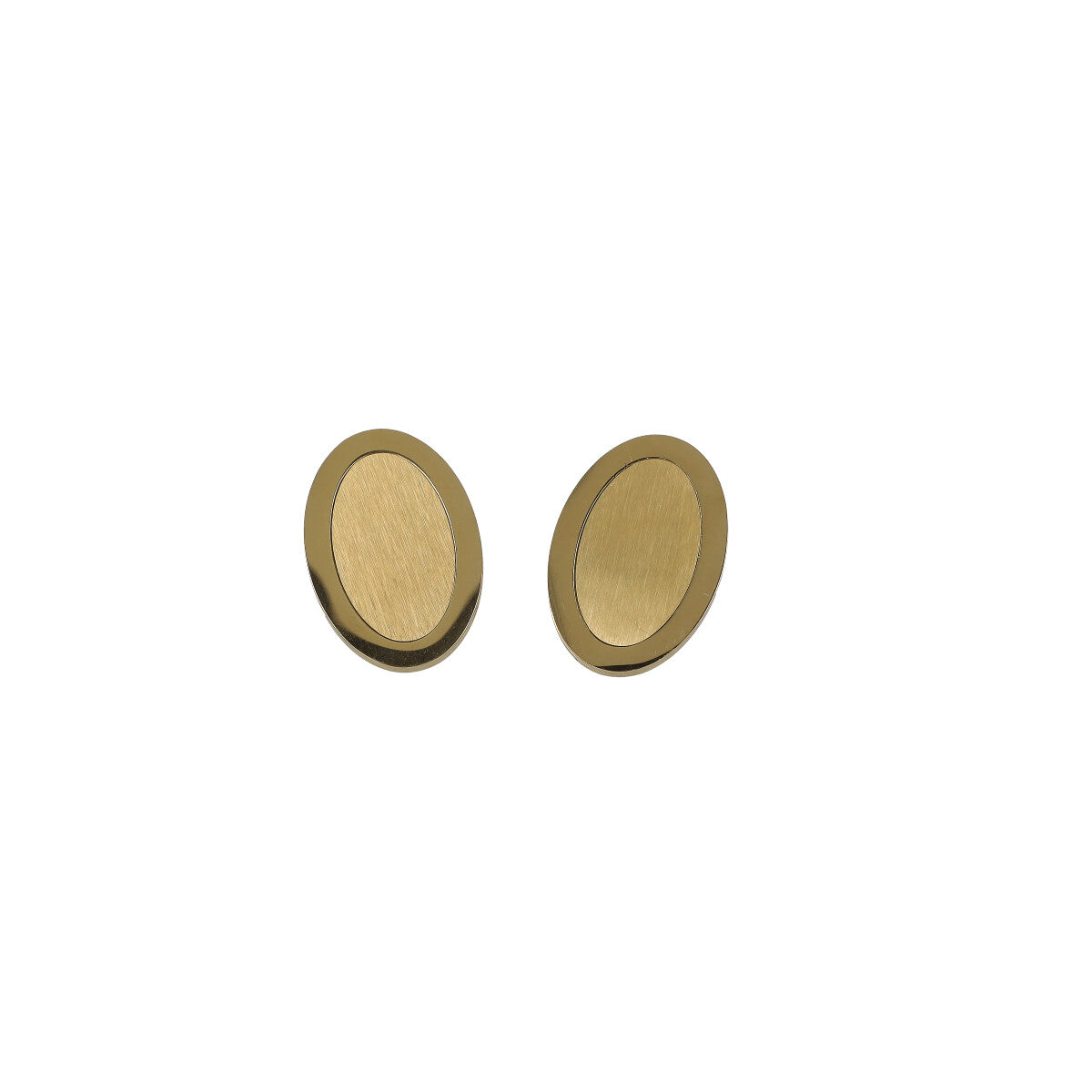 Orecchini piastra ovale oro satinata eleganti donna Dudù Bijoux Aversa