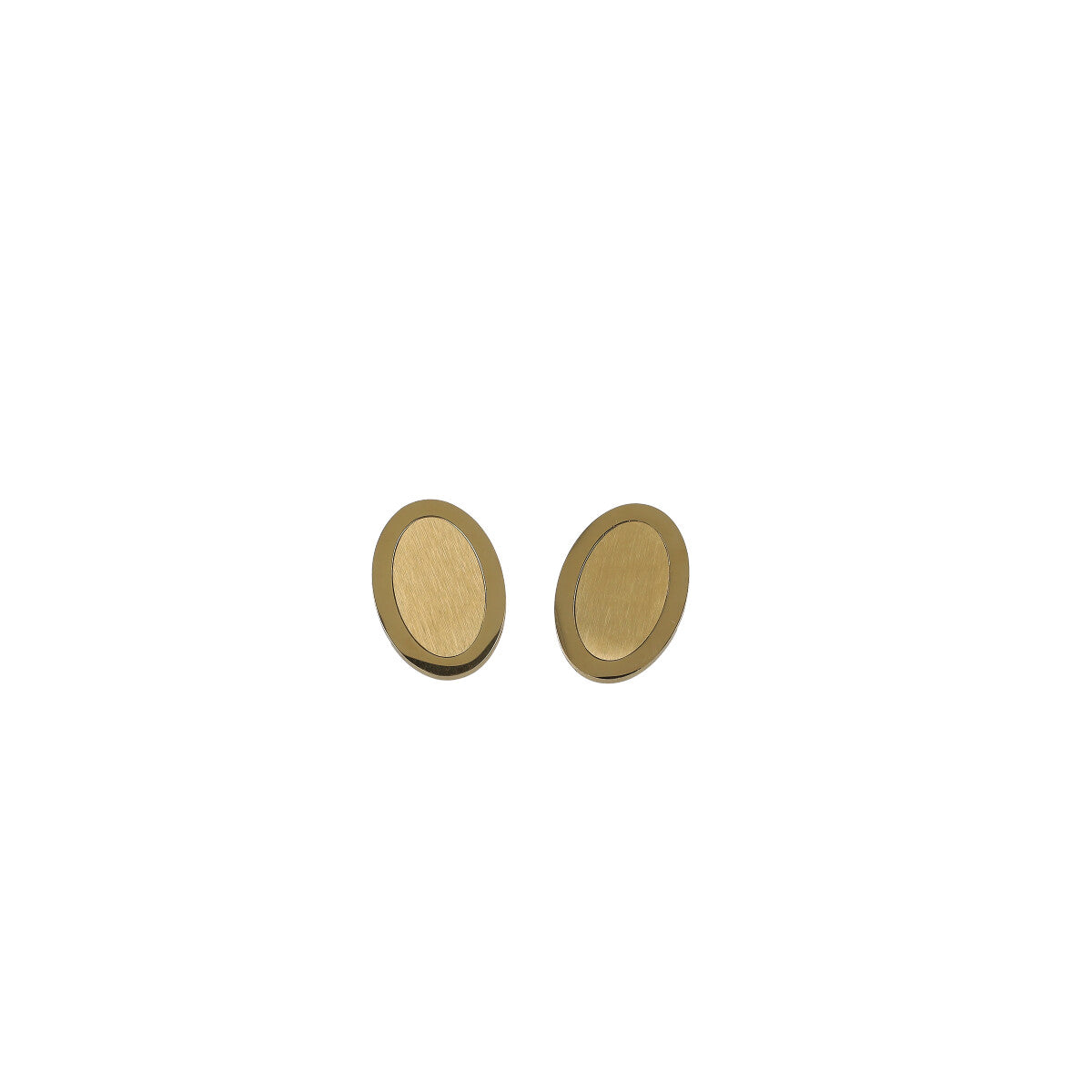 Orecchini piastra ovale oro satinata eleganti donna Dudù Bijoux Aversa